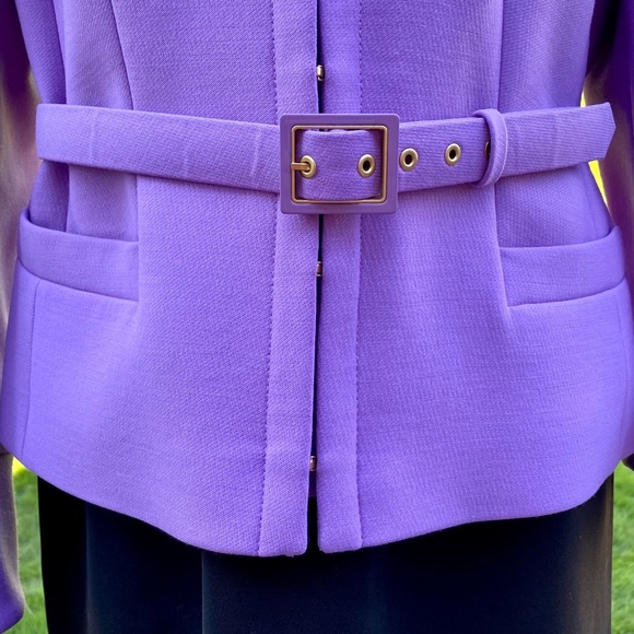 Designer Escada Virgin Wool Lavender Light Jacket  Blazer Office Outfit - Picture 4 of 12